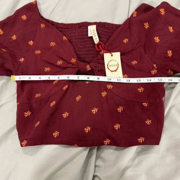 NWT Raga long‎ sleeve cropped top cut out Medium - Picture 3 of 8